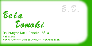bela domoki business card